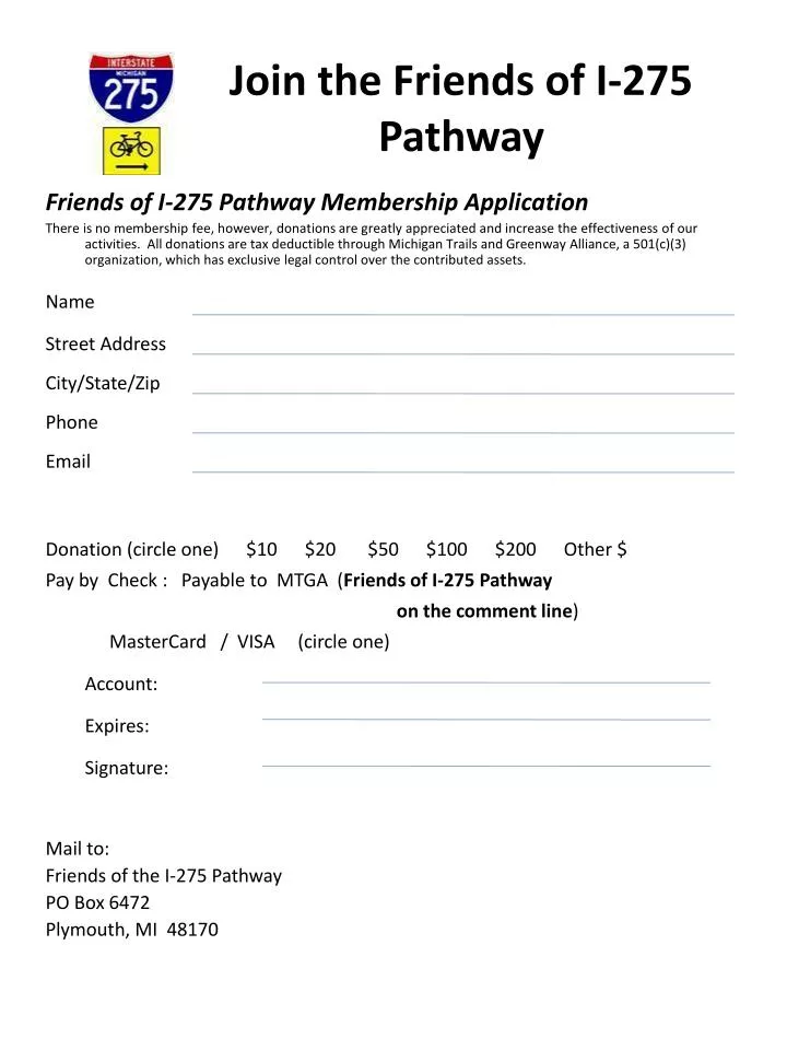 join the friends of i 275 pathway