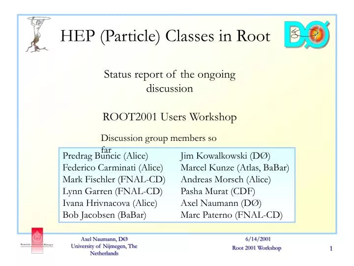 hep particle classes in root