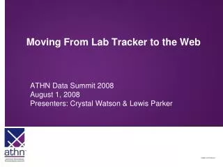Moving From Lab Tracker to the Web