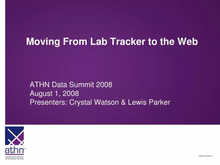 moving from lab tracker to the web