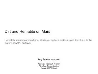 Dirt and Hematite on Mars