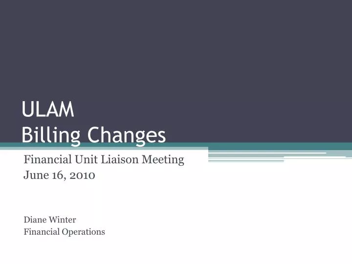 ulam billing changes