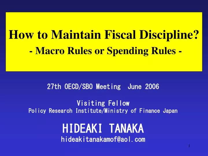 how to maintain fiscal discipline macro rules or spending rules