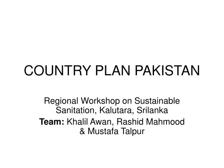 country plan pakistan