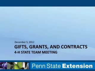 Gifts, Grants, and Contracts 4-H State Team Meeting