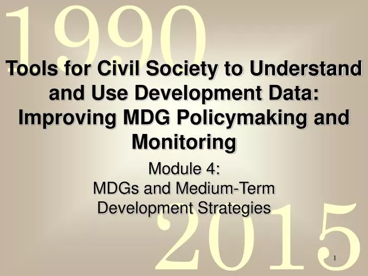 module 4 mdgs and medium term development strategies
