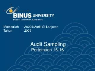 Audit Sampling Pertemuan 15-16