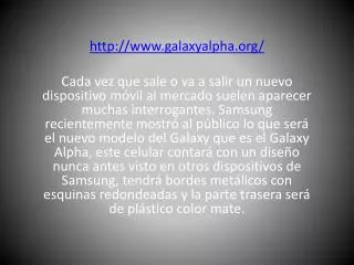 galaxy alpha y sus caracteristicas