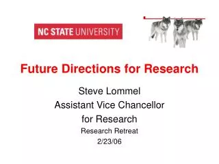 Future Directions for Research