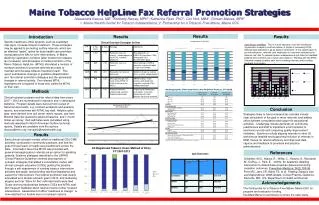 Maine Tobacco HelpLine Fax Referral Promotion Strategies