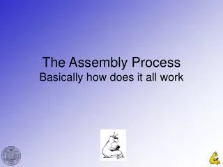 The Assembly Process Basically how does it all work