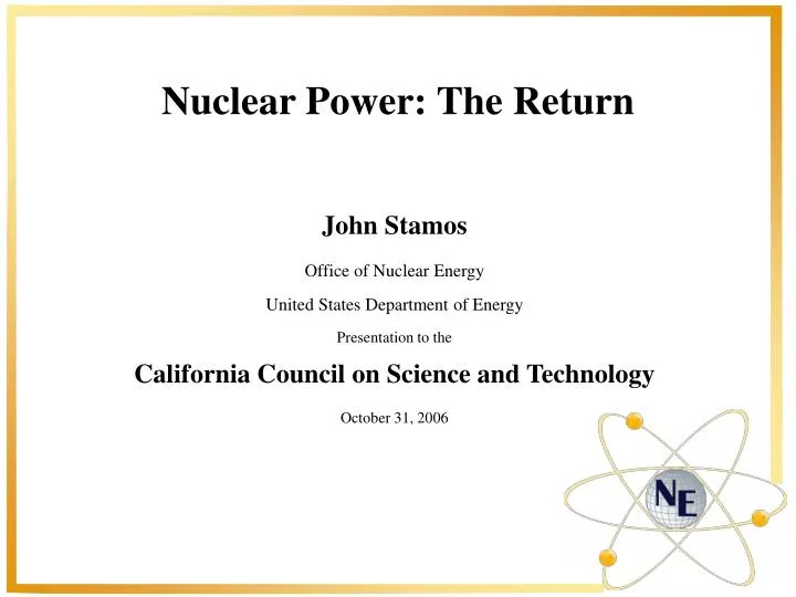 nuclear power the return