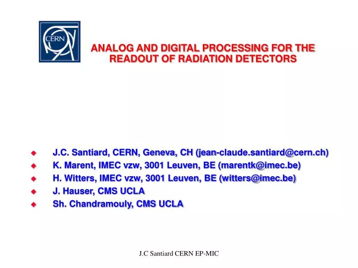 analog and digital processing for the readout of radiation detectors