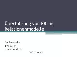berf hrung von er in relationenmodelle
