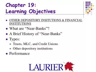 Chapter 19: Learning Objectives