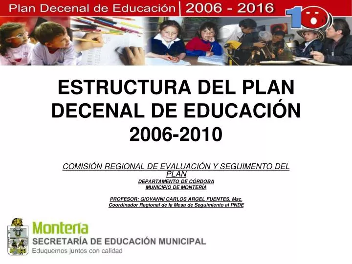 estructura del plan decenal de educaci n 2006 2010