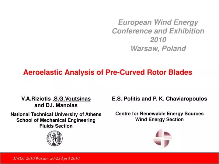 aeroelastic analysis of pre curved rotor blades