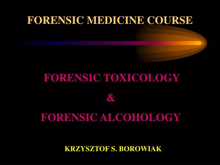 forensic medicine course