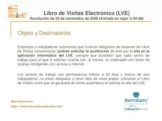 libro de visitas electr nico lve resoluci n de 25 de noviembre de 2008 entrada en vigor 3 xii 08