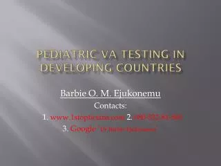 Pediatric VA Testing in Developing countries