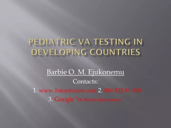 pediatric va testing in developing countries