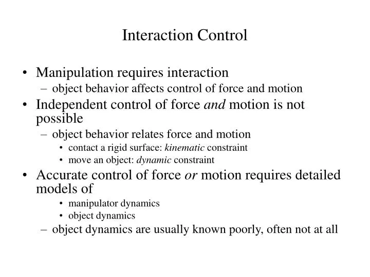 interaction control