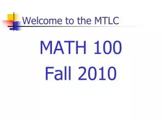 Welcome to the MTLC