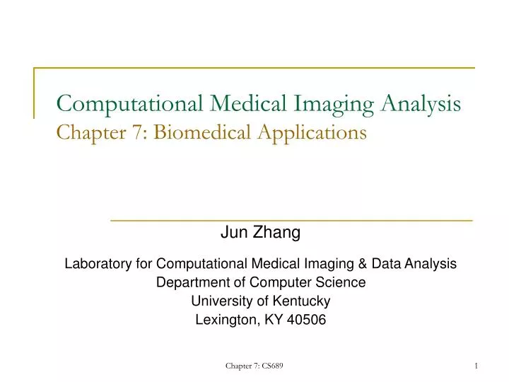 computational medical imaging analysis chapter 7 biomedical applications