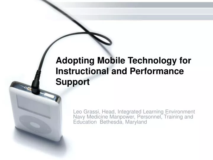adopting mobile technology for instructional and performance support