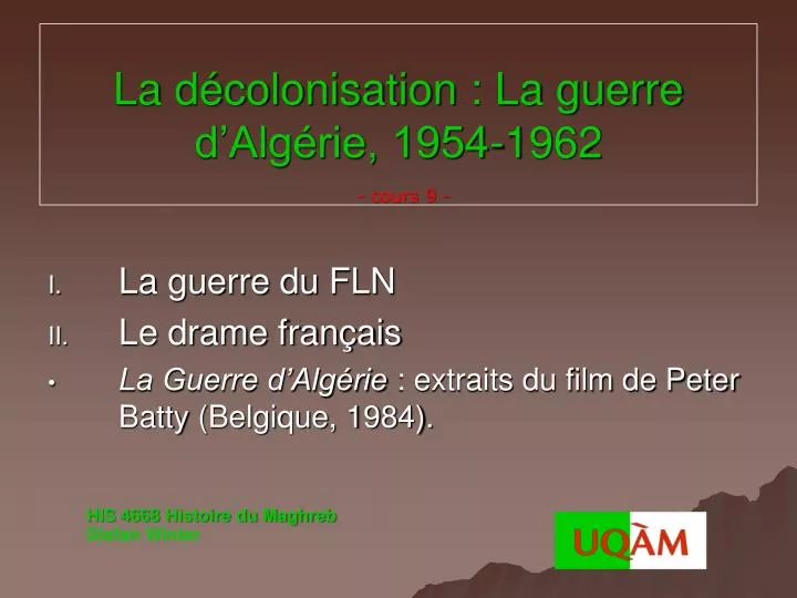 la d colonisation la guerre d alg rie 1954 1962