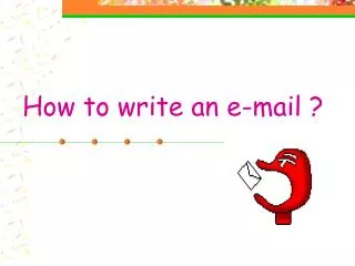 How to write an e-mail ?
