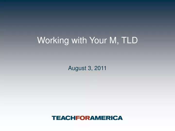 working with your m tld