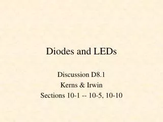 Diodes and LEDs