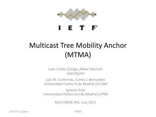 Multicast Tree Mobility Anchor (MTMA)