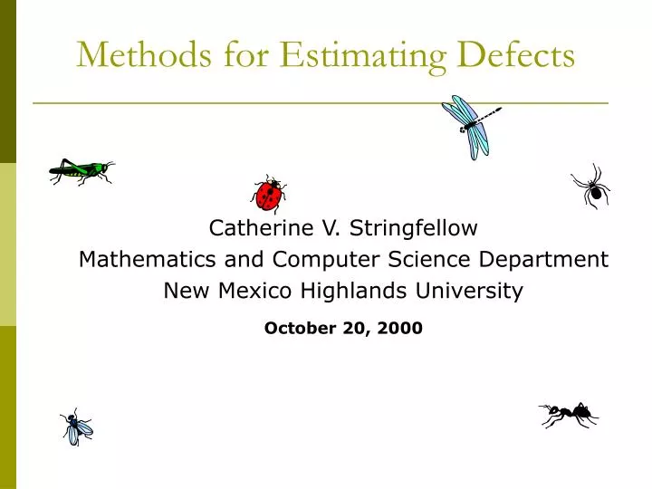 methods for estimating defects