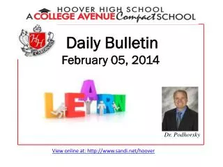 Daily Bulletin	 February 05, 2014