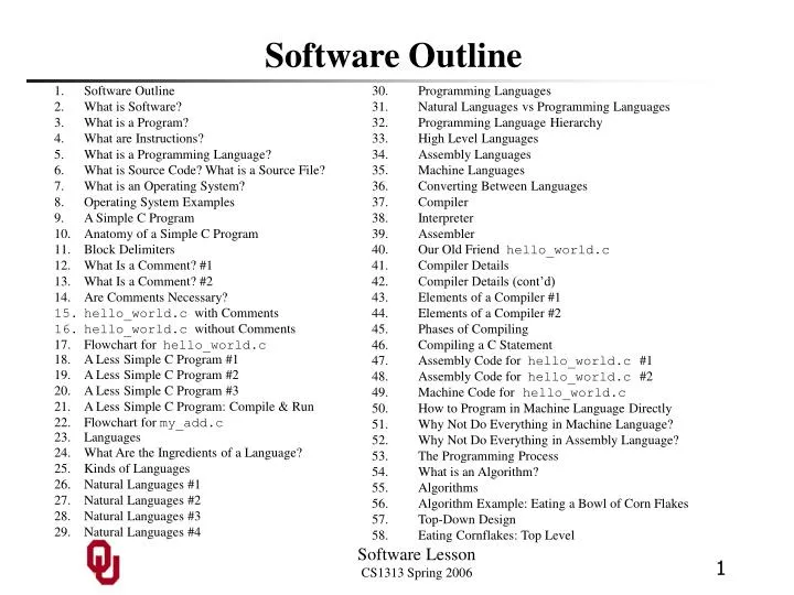 software outline