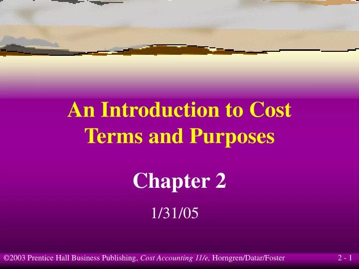 an introduction to cost terms and purposes