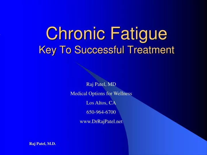 chronic fatigue key to successful treatment