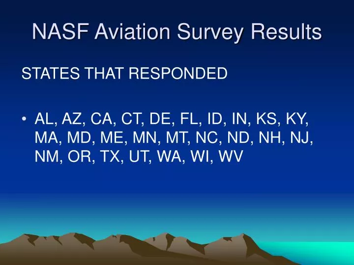 nasf aviation survey results