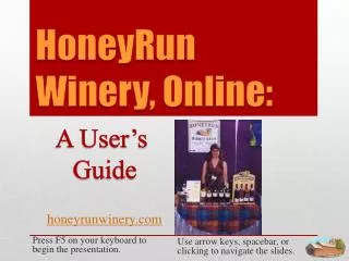 HoneyRun Winery, Online: