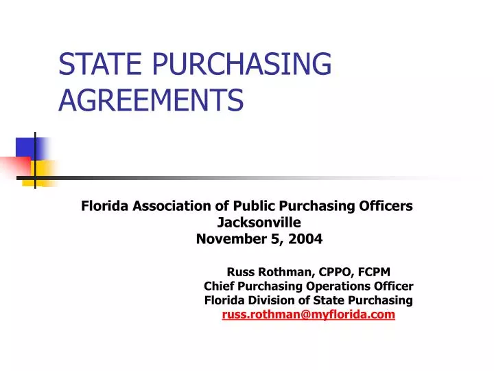 state purchasing agreements