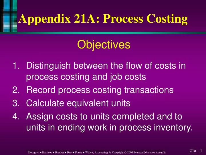 appendix 21a process costing