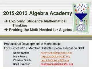 Professional Development in Mathematics