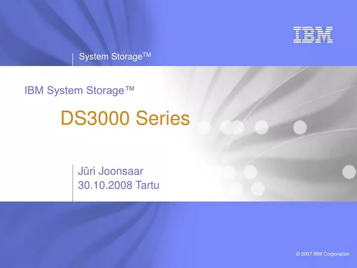ibm system storage ds3000 series