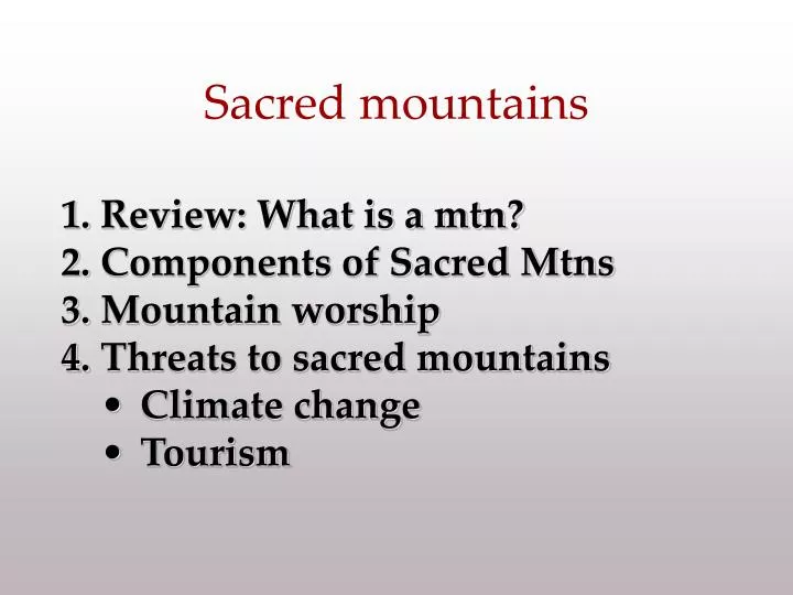 sacred mountains
