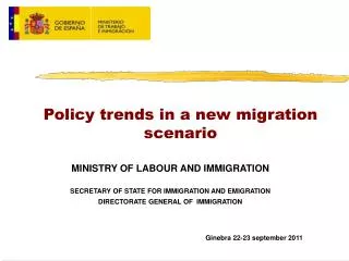 Policy trends in a new migration scenario