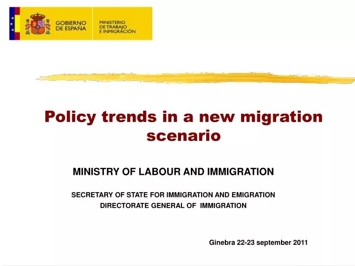 policy trends in a new migration scenario