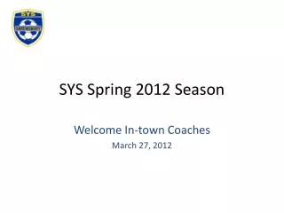 SYS Spring 2012 Season