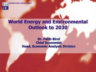 World Energy and Environmental Outlook to 2030